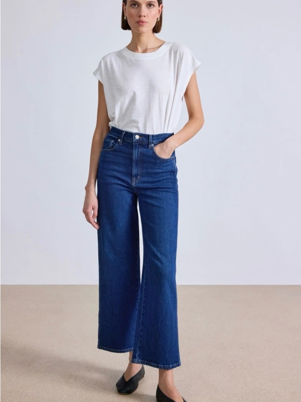Apiece Apart Deep Indigo Wide-Leg High-Rise Jeans